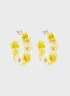 Ginger Daisy Floral Hoop Earrings  - Image 1