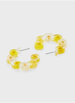 Ginger Daisy Floral Hoop Earrings  - Image 2