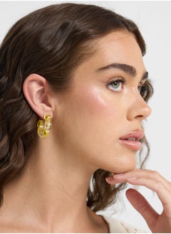 Ginger Daisy Floral Hoop Earrings  - Image 3