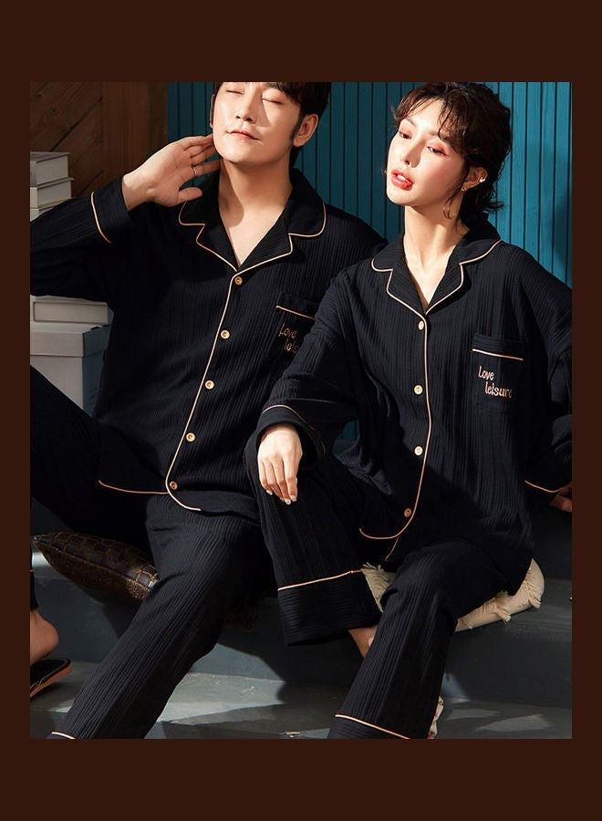 NIBEMINENT 2-Piece Striped Pyjama Set Black - Image 4
