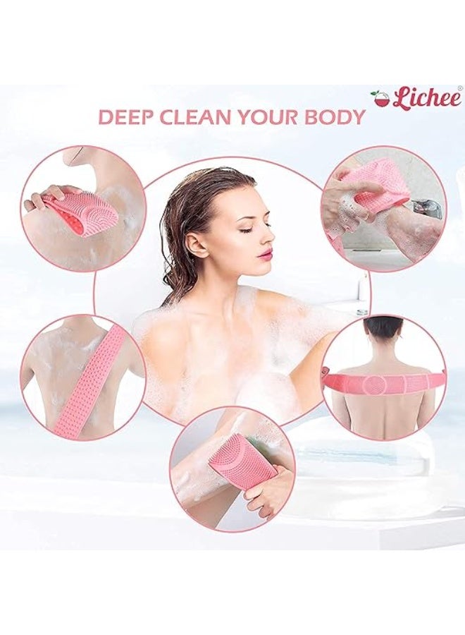 maya accessories Body Brush Back Scrubber, Silicone Bath Shower Brush for Women and Man, Soft Exfoliating Body Scrubber with Massage Particles, Double-sided Use for Remove Dirt and Massage 1PC may vary color - Image 4