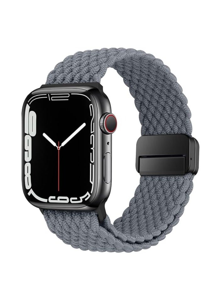 Sport Solo Loop For Apple Watch Band Ultra 49mm 46mm 45mm 44mm 42mm for Women Men,Adjustable Magnetic Stretchy Nylon Braided Wristband for iWatch Ultra 2 SE Series 10 9 8 7 6 5 4 3 2 1 - Image 1