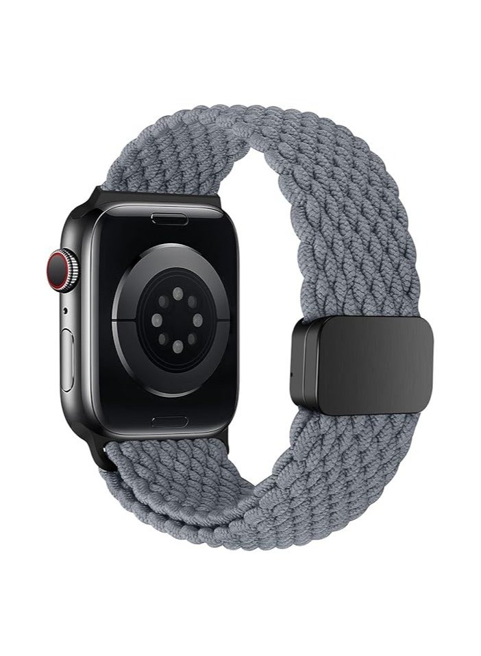 Sport Solo Loop For Apple Watch Band Ultra 49mm 46mm 45mm 44mm 42mm for Women Men,Adjustable Magnetic Stretchy Nylon Braided Wristband for iWatch Ultra 2 SE Series 10 9 8 7 6 5 4 3 2 1 - Image 2
