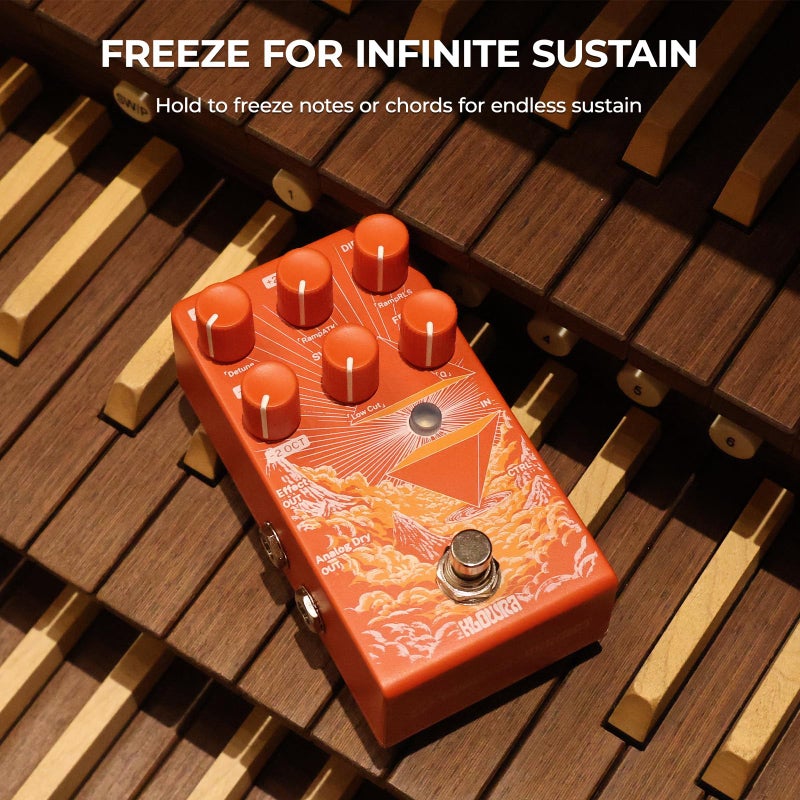 Klowra Verdict Polyphonic Octave Pedal & Pitch Shifter for Guitar & Bass, Sub Octave & Upper Harmony, Synth & Organ Emulation with Freeze, Swell, Filter & Detune - Image 5