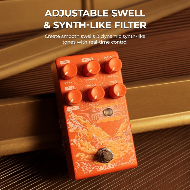 Klowra Verdict Polyphonic Octave Pedal & Pitch Shifter for Guitar & Bass, Sub Octave & Upper Harmony, Synth & Organ Emulation with Freeze, Swell, Filter & Detune - Image 3