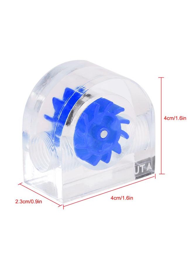 Thoraya 12 Impellers Flow Meter Indicator for PC Water Cooling System G1/4" Thread Semicircle (Blue)  - Image 3