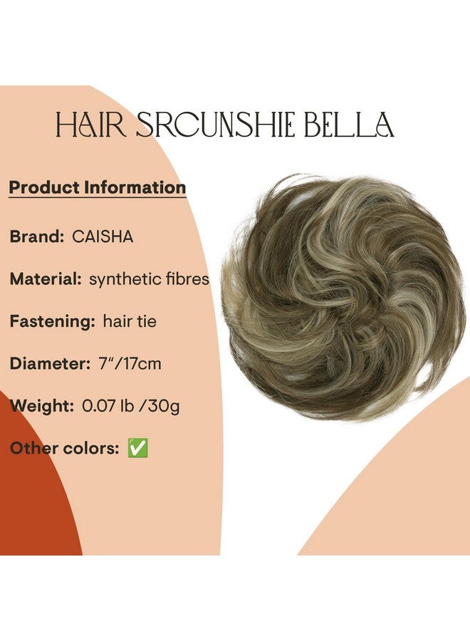 كايشا قطعة شعر من الألياف الاصطناعية Scrunchie Scrunchy Updo مموجة قليلاً مزيج أشقر بني G38B - Image 2