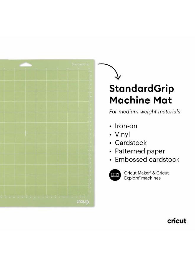 Cricut StandardGrip Machine Mats 12in x 12in, Reusable Cutting Mats for Crafts with Protective Film, Use with Cardstock, Iron On, Vinyl and More, Compatible with Cricut Explore & Maker (3 Count)  - Image 2