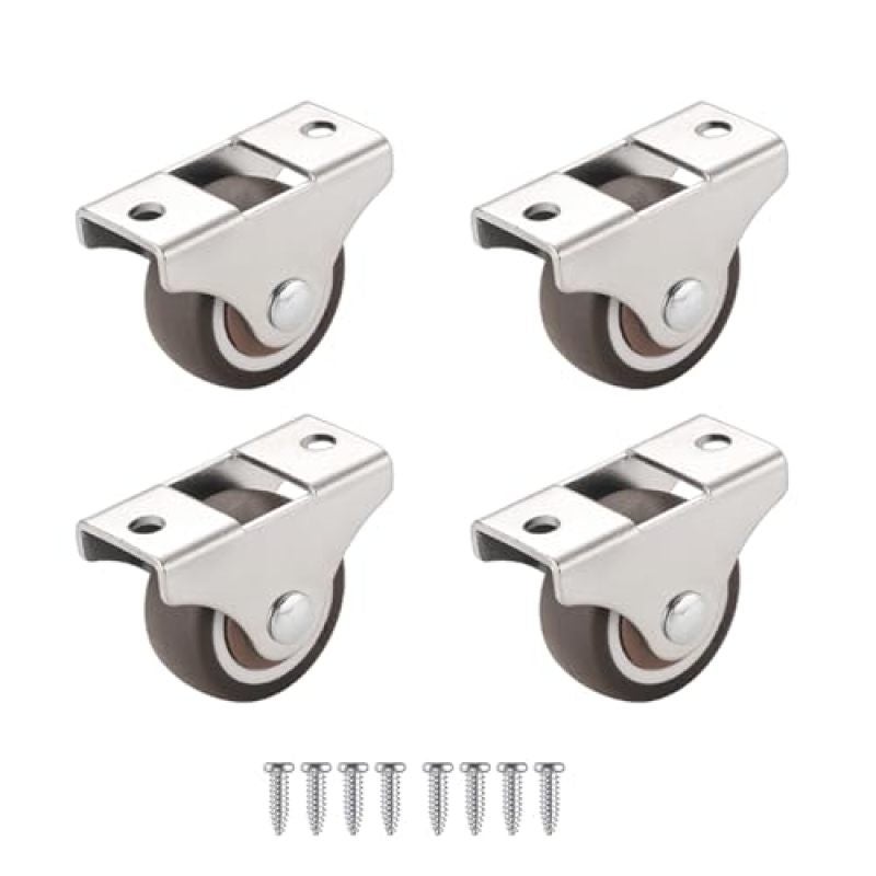 Swivel Casters 41mm Low Profile Steel Plate - Silent Smooth Rolling Furniture Casters for Home Office School Shop Floor-safe Mobility - Image 1