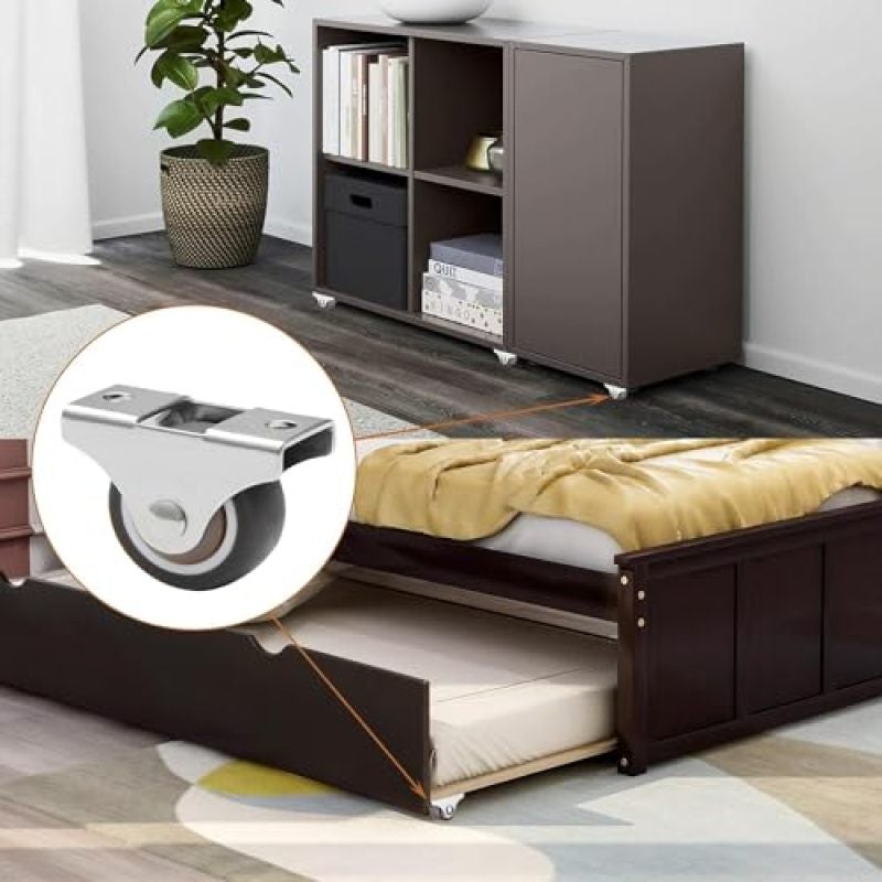 Swivel Casters 41mm Low Profile Steel Plate - Silent Smooth Rolling Furniture Casters for Home Office School Shop Floor-safe Mobility - Image 2