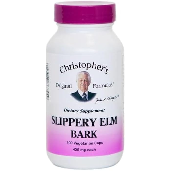 Christopher's Original Formulas Slippery Elm, Natural Digestive Support, 100 Vegetarian Capsules - Image 1
