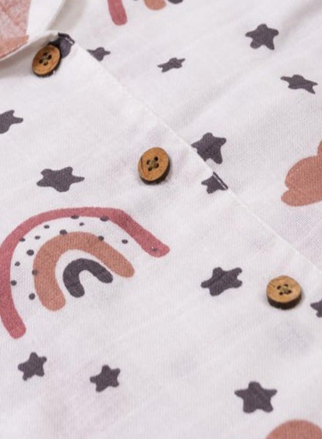Fabrify Baby and Kids Cotton Printed Pyjama Set, Unisex Nightwear, Full Sleeve, Regular Fit, Trendy Nightsuit for Boys and Girls (Rainbow Dreams) (7-8 Y) - Image 2