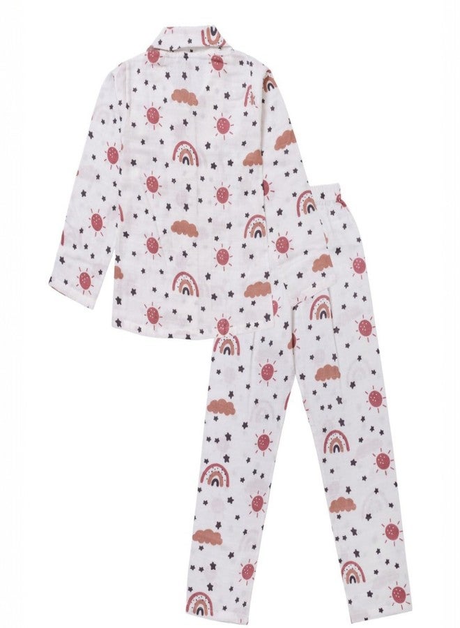 Fabrify Baby and Kids Cotton Printed Pyjama Set, Unisex Nightwear, Full Sleeve, Regular Fit, Trendy Nightsuit for Boys and Girls (Rainbow Dreams) (7-8 Y) - Image 5