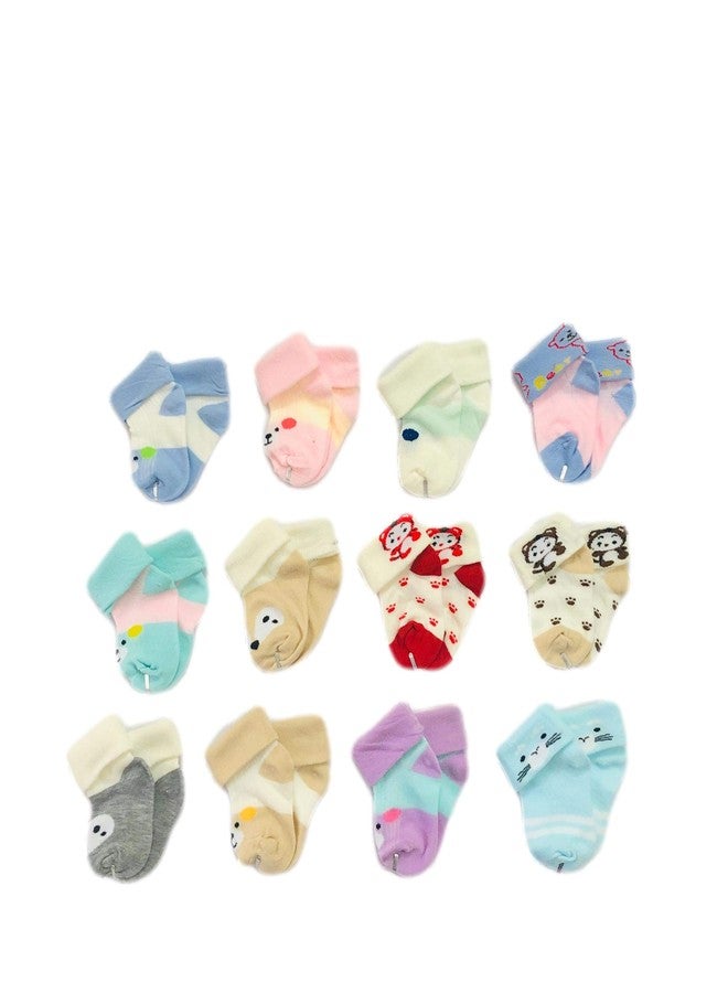جوارب Freshfoot Baby القطنية العضوية اللطيفة والملونة للأطفال حديثي الولادة من عمر 0-6 أشهر، بطول الكاحل، متعددة الألوان - Image 2