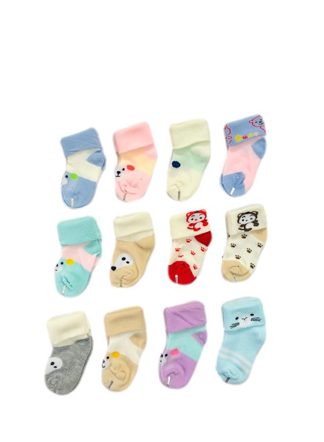 جوارب Freshfoot Baby القطنية العضوية اللطيفة والملونة للأطفال حديثي الولادة من عمر 0-6 أشهر، بطول الكاحل، متعددة الألوان - Image 1