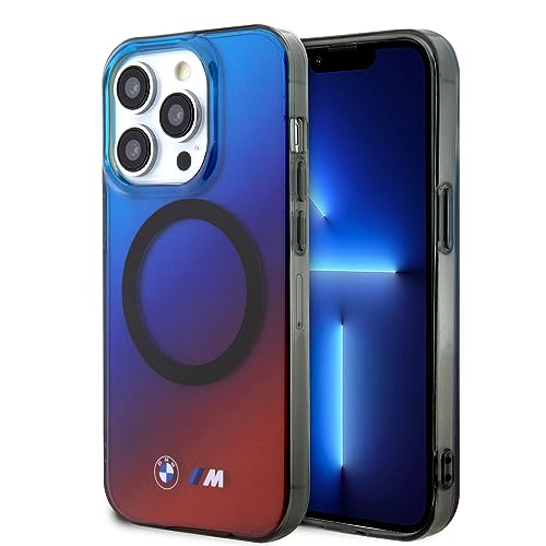 CG MOBILE BMW Phone Case [Official Licensed] M Collection Mag-Safe Compatible with A Printed Logo | Gradient Protective Case Designed for iPhone 15 Pro Max (6.7-Inch) - Blue/Red - Image 1