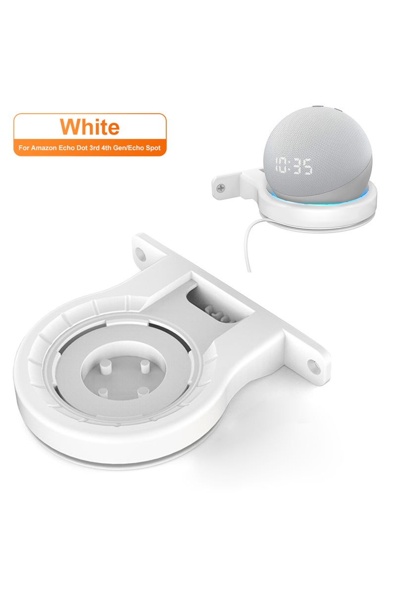حامل جداري أبيض من النوع D لجهاز Echo Dot متوافق مع Amazon Alexa Echo Dot 4 و 5 من الجيل الثالث.