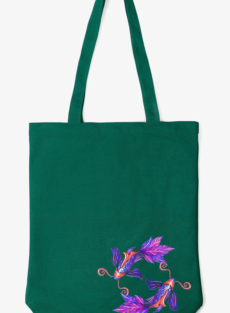 Janara Jones  Koi Fish Hand Painted Orange Tote Bag for Women | Best Price UAE