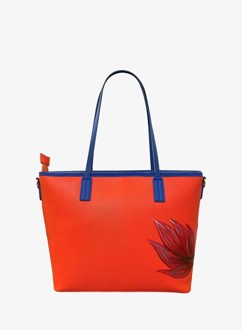 Janara Jones  Koi Fish Hand Painted Orange Tote Bag for Women | Best Price UAE
