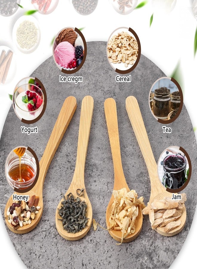 Caeuiciw 100Pcs Small Wooden Spoons Mini Tiny Wood Spoons Bulk for Tea Coffee Sugar Ice Cream Salt Spices Honey Jars Home Kitchen 5 Inch - Image 4