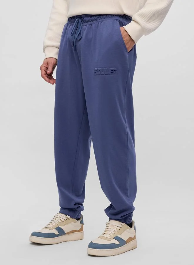 The Souled Store  Men Blue Embossed Detail Oversized Joggers for Men | Best Price UAE