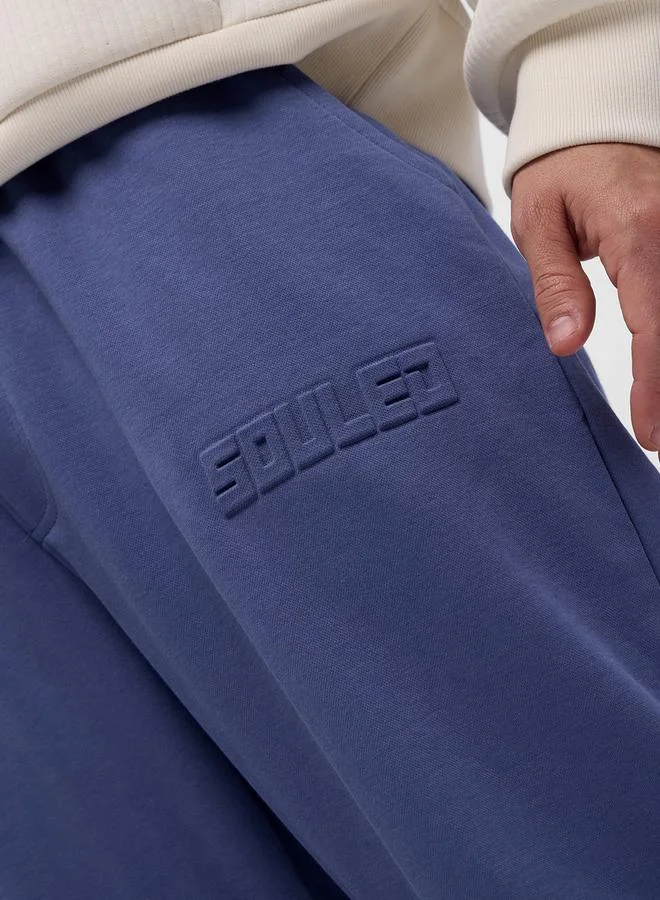 The Souled Store  Men Blue Embossed Detail Oversized Joggers for Men | Best Price UAE