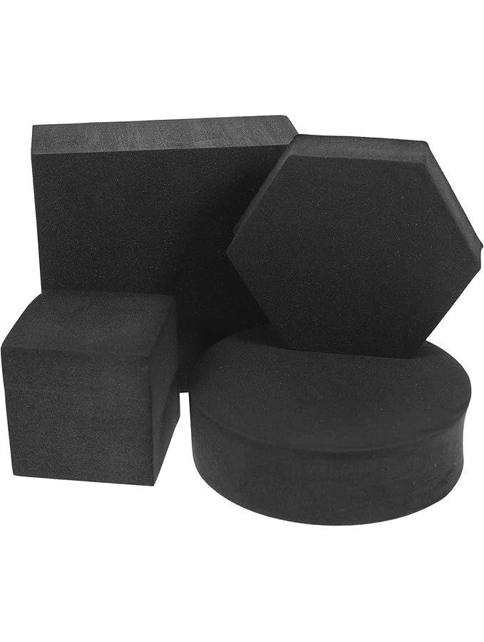 4 Pcs Foam Geometry Cube Photography Props For Jewelry Makeup And Crafts Compact Decorative Photo Props Lightweight Easy To Carry 5x5x5cm Black - Image 1