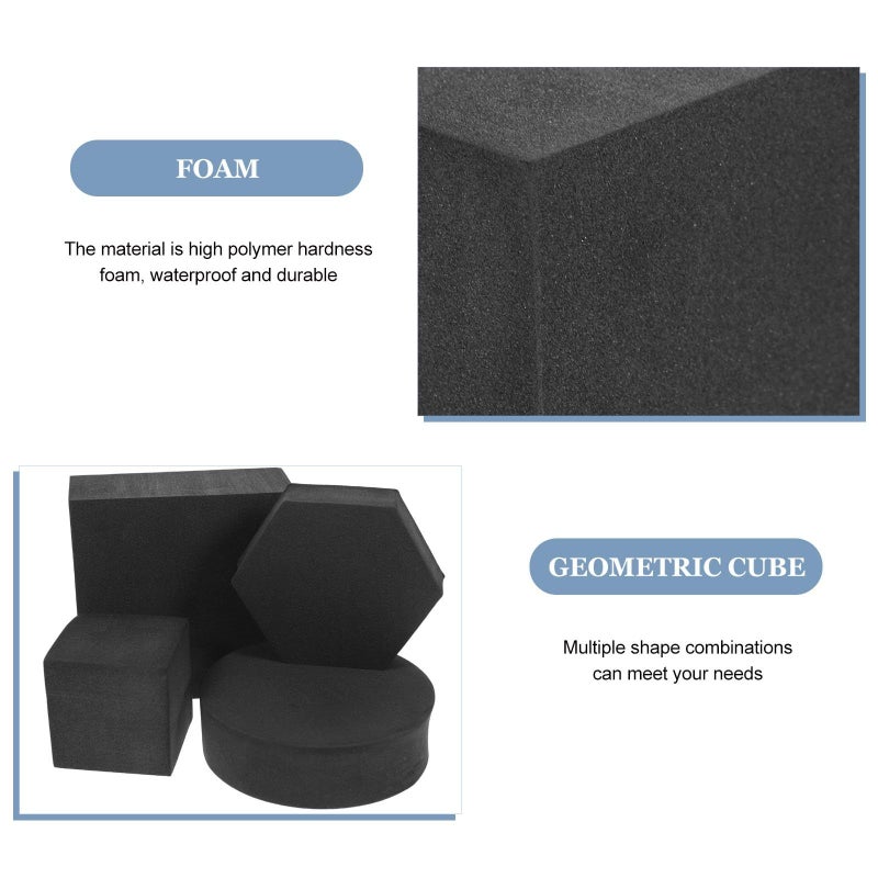 4 Pcs Foam Geometry Cube Photography Props For Jewelry Makeup And Crafts Compact Decorative Photo Props Lightweight Easy To Carry 5x5x5cm Black - Image 4