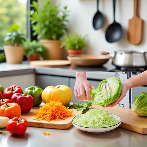 Sluswallow Green 18 * 12cm Cabbage Shredder,Vegetable Cutter Cabbage Slicer,Stainless Steel Fruit Vegetable Potato Peeler Graters Kitchen Must Have for Home Restaurants Kitchen Utensils and Gadgets - Image 4