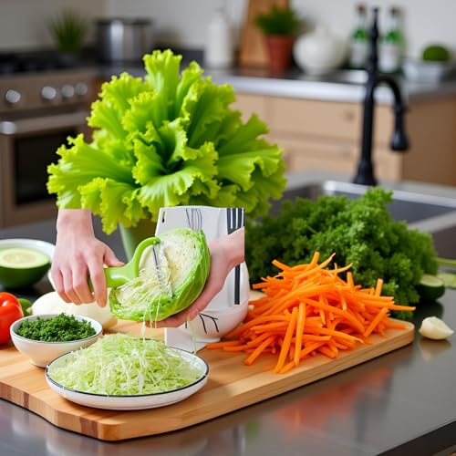 Sluswallow Green 18 * 12cm Cabbage Shredder,Vegetable Cutter Cabbage Slicer,Stainless Steel Fruit Vegetable Potato Peeler Graters Kitchen Must Have for Home Restaurants Kitchen Utensils and Gadgets - Image 3