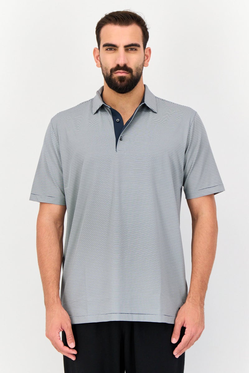 Greg Norman Men Sportswear Fit Short Sleeves Outdoor Polo Shirt, Multicolor  - Image 1