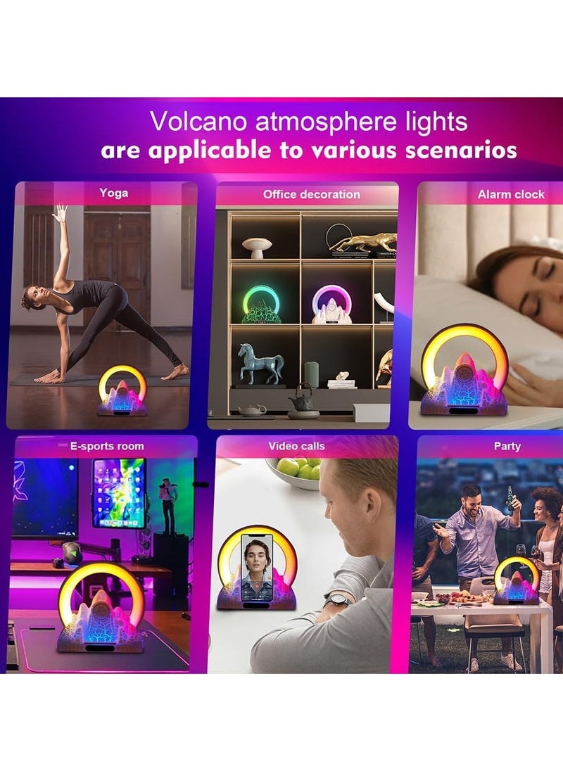 General - Alarm Clock with Wireless Charging 12/24H White Noise Sleep Soothing Sound Sunrise Alarm Clock with BT5.0 Speaker FM Radio Colourful LED Dormitory Nightlight - Image 1