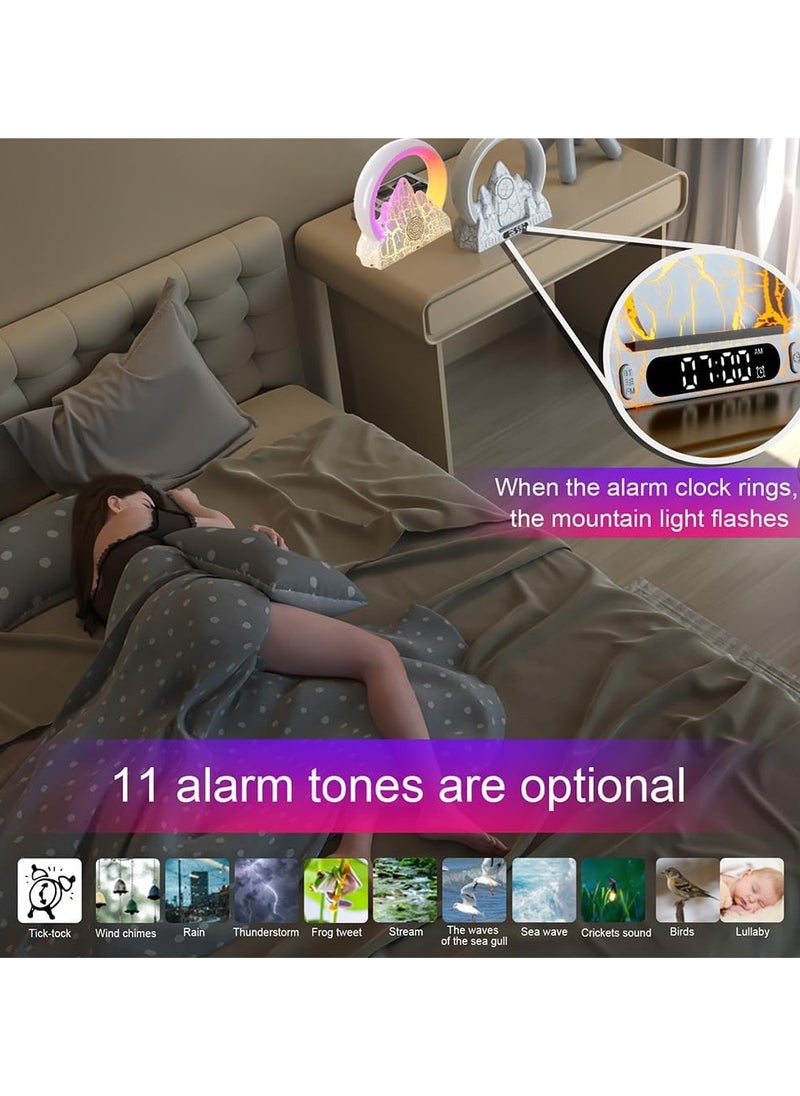 General - Alarm Clock with Wireless Charging 12/24H White Noise Sleep Soothing Sound Sunrise Alarm Clock with BT5.0 Speaker FM Radio Colourful LED Dormitory Nightlight - Image 1