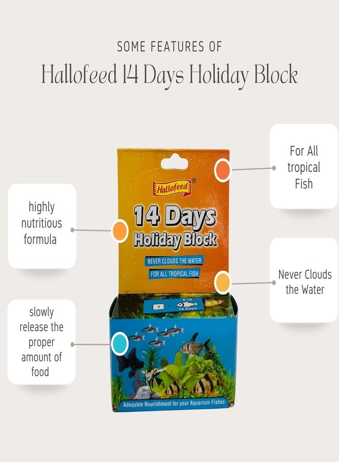 Hallofeed Fisher Men Hallofeed 14 Days Holiday Block Fish Food for All Tropical Aquarium Fish | Automatic Slow Release Feeding Block | All Life Stages | Pack of 2 - Image 4