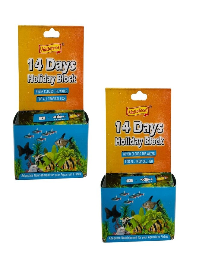 Hallofeed Fisher Men Hallofeed 14 Days Holiday Block Fish Food for All Tropical Aquarium Fish | Automatic Slow Release Feeding Block | All Life Stages | Pack of 2 - Image 1