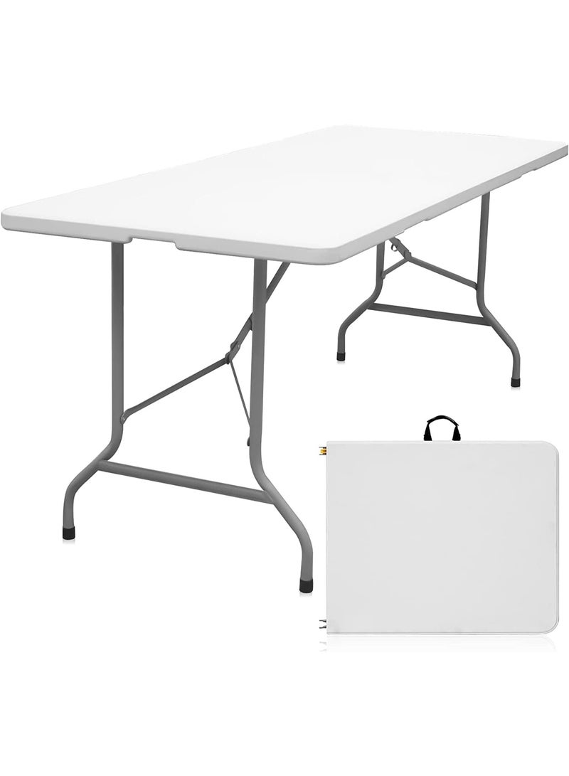 Foldable Plastic Table 6ft – Heavy-Duty & Space-Saving Dining Table – Ideal for Indoor & Outdoor Use - Image 1