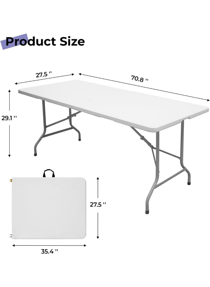 Foldable Plastic Table 6ft – Heavy-Duty & Space-Saving Dining Table – Ideal for Indoor & Outdoor Use - Image 2