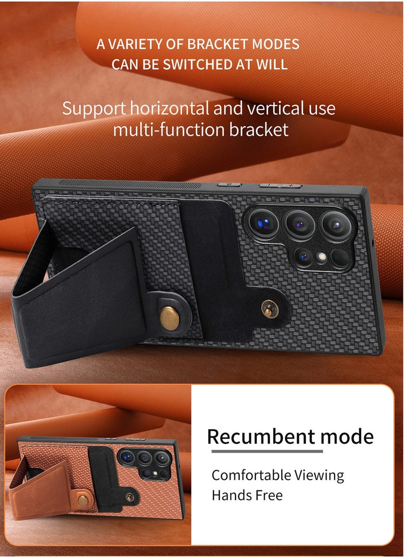 General - Suitable for Samsung Galaxy S24/S24 Plus/S24 Ultra Multi-Function Phone Case with Bracket - Image 1