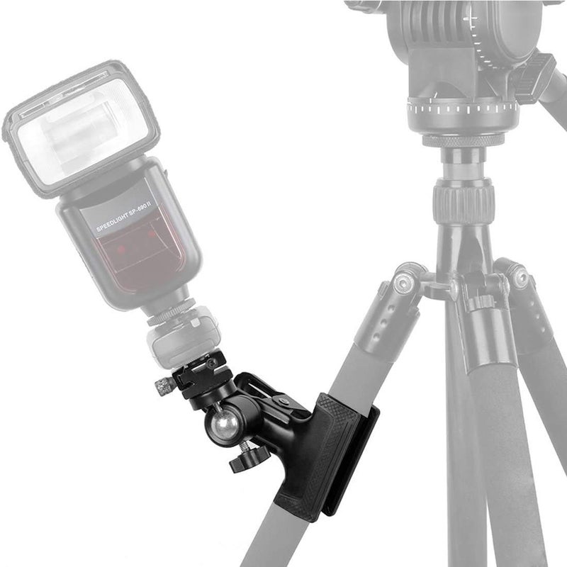 SHOPEE Flash Hot Shoe Heavy Duty Clip Clamp Flash Reflector Holder Mount with 360° Swivel Ball Head Standard 1/4" Screw for Light Stand Bracket DSLR Camera Flash Speedlite Tripod-2Pack - Image 4