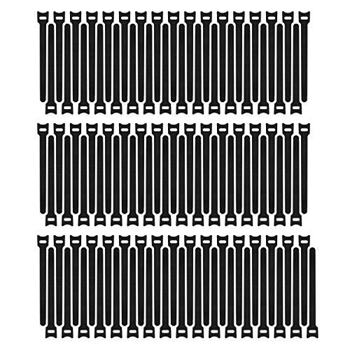 Pasow 100pcs Reusable Fastening Cable Ties Adjustable Wire Management 8 Inch (Black) - Image 1