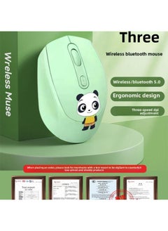 Generic Bluetooth Wireless Mouse Silent Cute Rechargeable Home Office Suitable For Huawei Lenovo Laptop IPad-Specification:M107 Red Panda [wireless Dual Template-silent Charging] Comes With Mouse Pad-official Standard  - Image 2