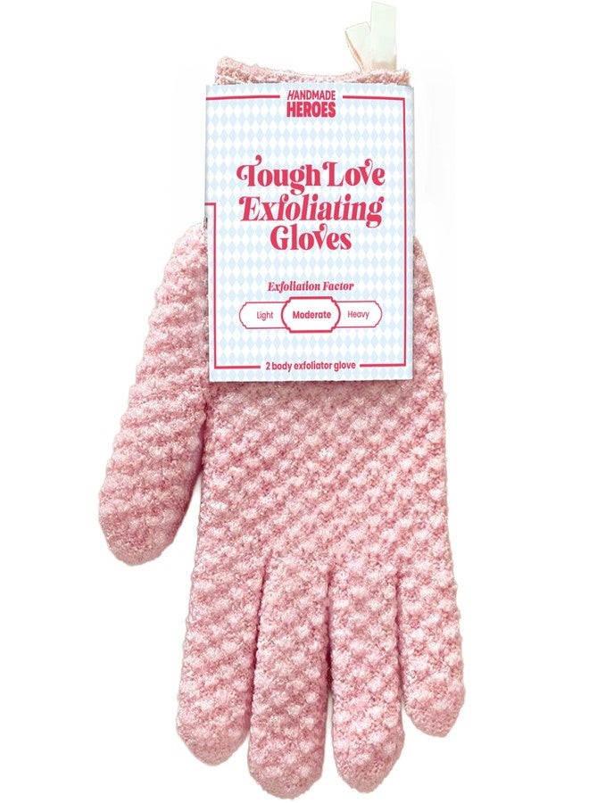 Handmade Heroes Tough Love Exfoliating Gloves - 2pc Reusable Body Scrub Washcloth Mitt for Shower, Bath & Spa, Dead Skin Remover, Ingrown Hair & Self-Tan Exfoliator, Shower Accessories for Smooth Skin - Image 1