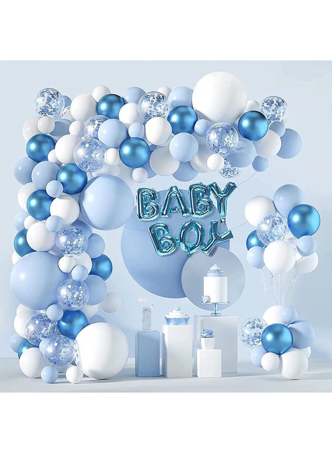 Zeemey 119-pcs Blue White Latex Decorative Balloon Arch Garland Set - Perfect for Graduation Baby Shower Wedding Birthday Bachelorette Party Backdrop Decoration - Suitable for Indoor and Outdoor - Image 3