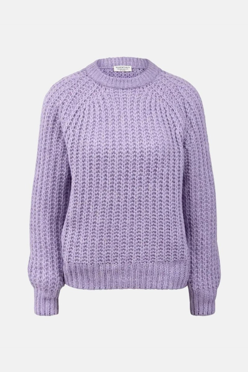 Tchibo سويت شيرت نسائي بياقة دائرية بتصميم محكم، لافندر - Image 2