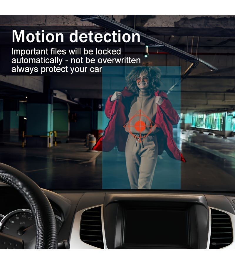 1080P HD Dual Lens Car Dash Camera With 64GB Memory Card Infrared Night Vision Loop Recording Wide Angle 3.16 Inch IPS Display Front And Interior Vehicle DVR - Image 2