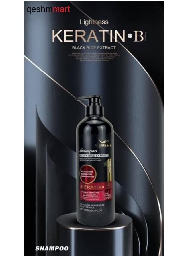 Lightness Shampoo Black Rice Extract Keratin 750 ML  - Image 3