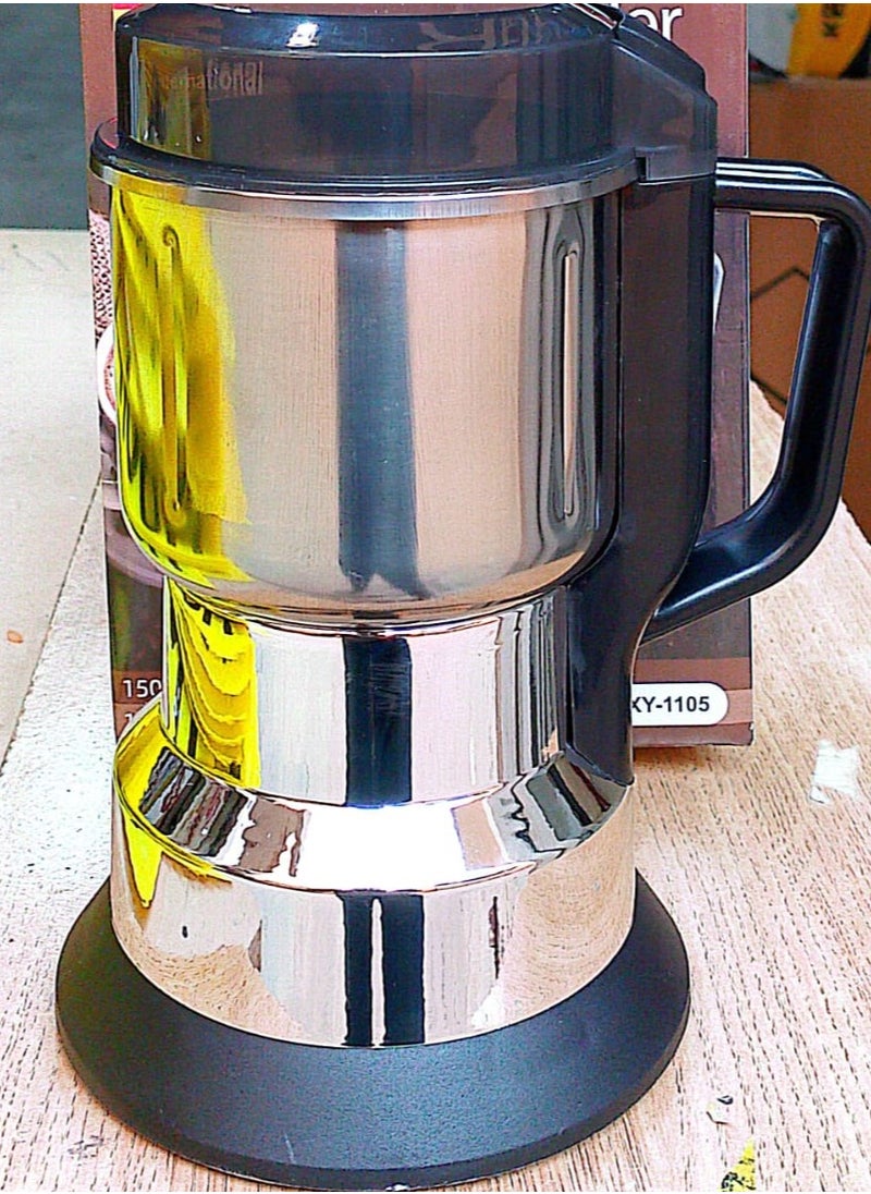 GRINDER Multi-purpose electric grinder for grinding coffee, spices, and nuts - stainless steel bowl - 400 watts - German model XY-1105  - Image 4