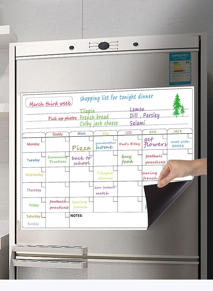 Generic Week Plan Magnetic Dry Erase Whiteboard Paper For Fridge A3 Easy to Write and Clean Magnet Board For Office Home  - Image 2