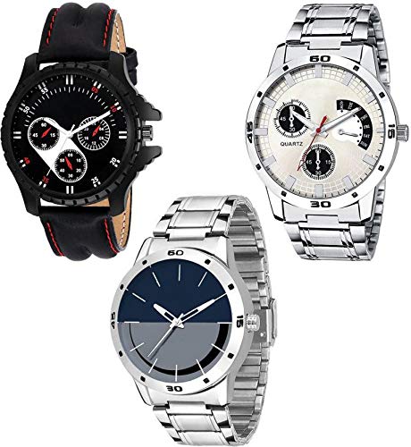 Acnos Stainless Steel Premium Special Super Quality Analog Watches Combo Look Like Handsome For Boys And Mens Pack Of - 3(436-437-438), Band Color:Assorted, Dial_Multi - Image 2