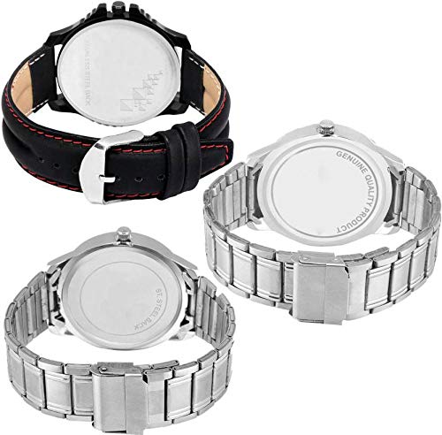 Acnos Stainless Steel Premium Special Super Quality Analog Watches Combo Look Like Handsome For Boys And Mens Pack Of - 3(436-437-438), Band Color:Assorted, Dial_Multi - Image 4